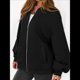 thumbnail image 5 of Sudaderas Oversize con Cremallera para Mujer, Moda de Otoño, Abrigos Casuales de Larga, Conjuntos de Invierno. Negro L, 5 of 10