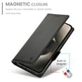 thumbnail image 6 of Allytechgroup for Apple iPhone 16 Pro Case Wallet, Retro PU Leather Slim Fit Business Style Magnetic Closure Cards Slots RFID Blocking Phone Case for Women Men, Black, 6 of 6