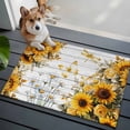 thumbnail image 3 of Entryway Rug 2'x3', Farmhouse Sunflower Small Rug for Kitchen Bathroom Door Mat Indoor Entrance, Vintage Daisy Butterflies Gray Wood Non-Slip Area Rugs Floor Mats Carpet Front Door Rugs, 3 of 8