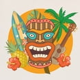 thumbnail image 2 of CafePress - Hawaii Tiki Surfing Ukulele - Two Tone, 100% Cotton, Zipper Tote Bag, 2 of 6