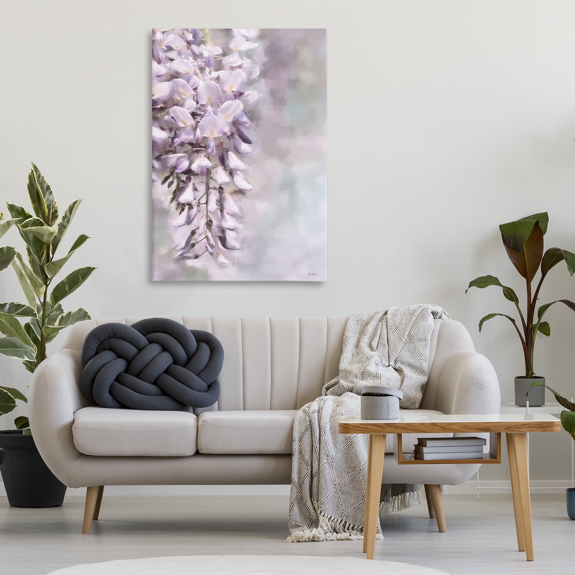 Stupell Industries Soft Foxglove Petals Botanical & Floral Painting Gallery Wrapped Canvas Art Print Wall Art, 30 x 45
