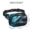 thumbnail image 4 of Picia 3D Realistic Shark Print Square Double-Layer Waist Bag Mini Adjustable Waist Belt Bag Exercise Running Travel Hiking, 4 of 9