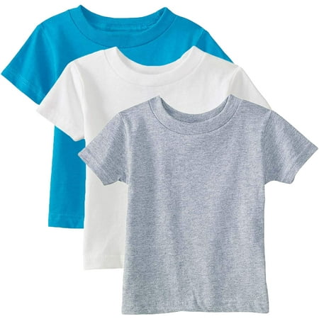 

Marky G Apparel Baby and Toddler Short-Sleeve T-Shirts 100% Cotton Jersey Crew-Neck Tee 12M Turquoise/White/Heather(Pack of 3)