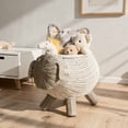 thumbnail image 2 of Kouboo Rattan Sheep Kids Storage Basket, Gift Baskets For Baby, Hand Woven Shelf Organizer, Gift Decoration Artwork, White & Gray, 2 of 6