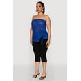 thumbnail image 4 of Womens Plus Size Sheer Ruched Drawstring Tube Top, 4 of 5