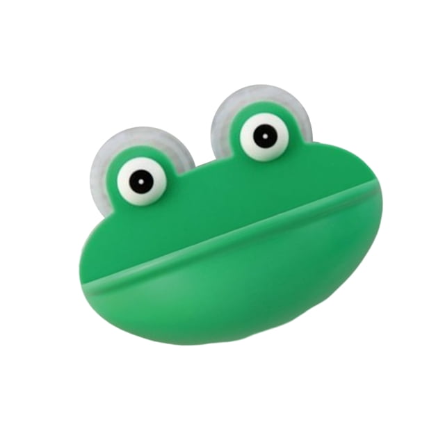 Inteprter Jabonera de rana, ventosas, montaje en pared, estante de animales, caja antideslizante de dibujos animados, de drenaje para el hogar, baño Juegos de accesorios de baño Inteprter HA031353-00