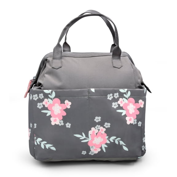 On the Goldbug Pink Floral Framed Diaper Bag
