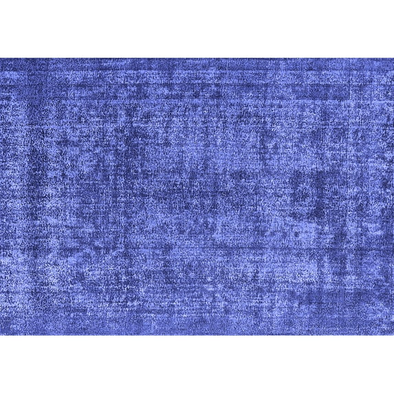 Ahgly Company Machine Washable Indoor Rectangle Oriental Blue Industrial Area Rugs, 6' x 9'