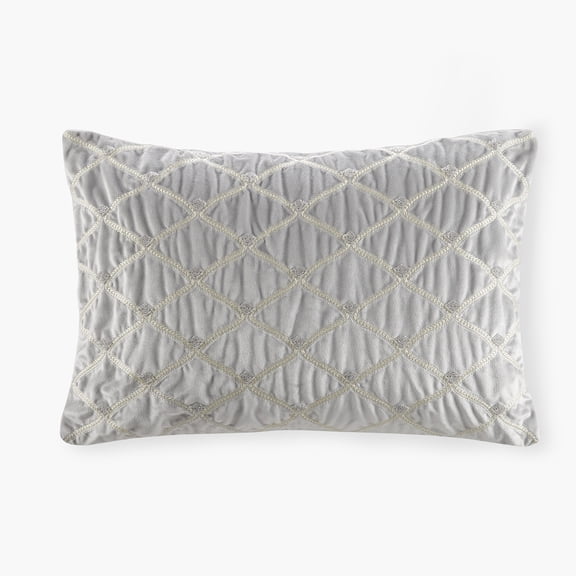 Oblong Decor Pillow Silver 22x15"
