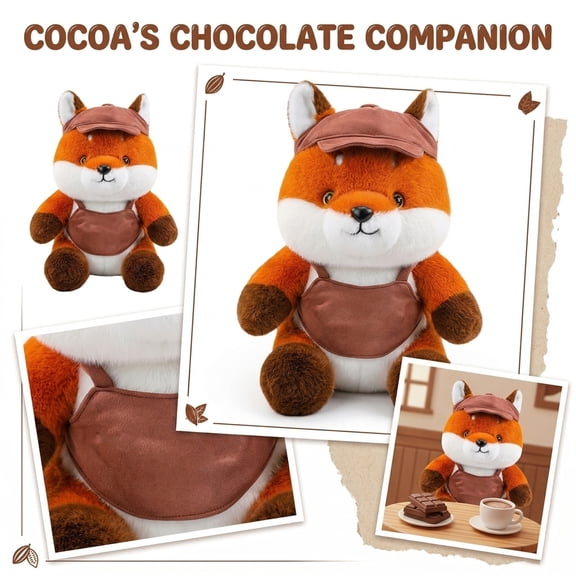YATAV Adorable Plush Animal Doll & Brown Detective Uniform & Soft Hugging Companion & Stuffed Animals Birthday Gift(Fox,9")