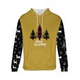thumbnail image 5 of Sudadera con capucha para hombre, estilo casual, con cuello redondo, estampado, manga larga, blusa de poliéster, 5 of 5