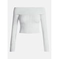 thumbnail image 5 of No Boundaries Cable Knit Off The Shoulder Sweater, Women's XXS-XXL, 5 of 5