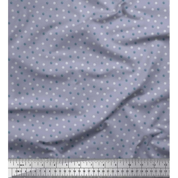 Soimoi Cotton Voile Fabric Ship Wheel Shirting Print Fabric by The Yard 56 Inch Wide