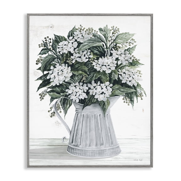Stupell Industries French Country Dogwood Flower Bouquet Gray Framed Giclee Art, 24 x 30, by Cindy Jacobs