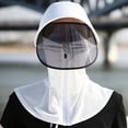 thumbnail image 4 of Women's Full Coverage Sun Protection Hood UV Shield with Removable Face Visor Neck Flap White Free Size, 4 of 7