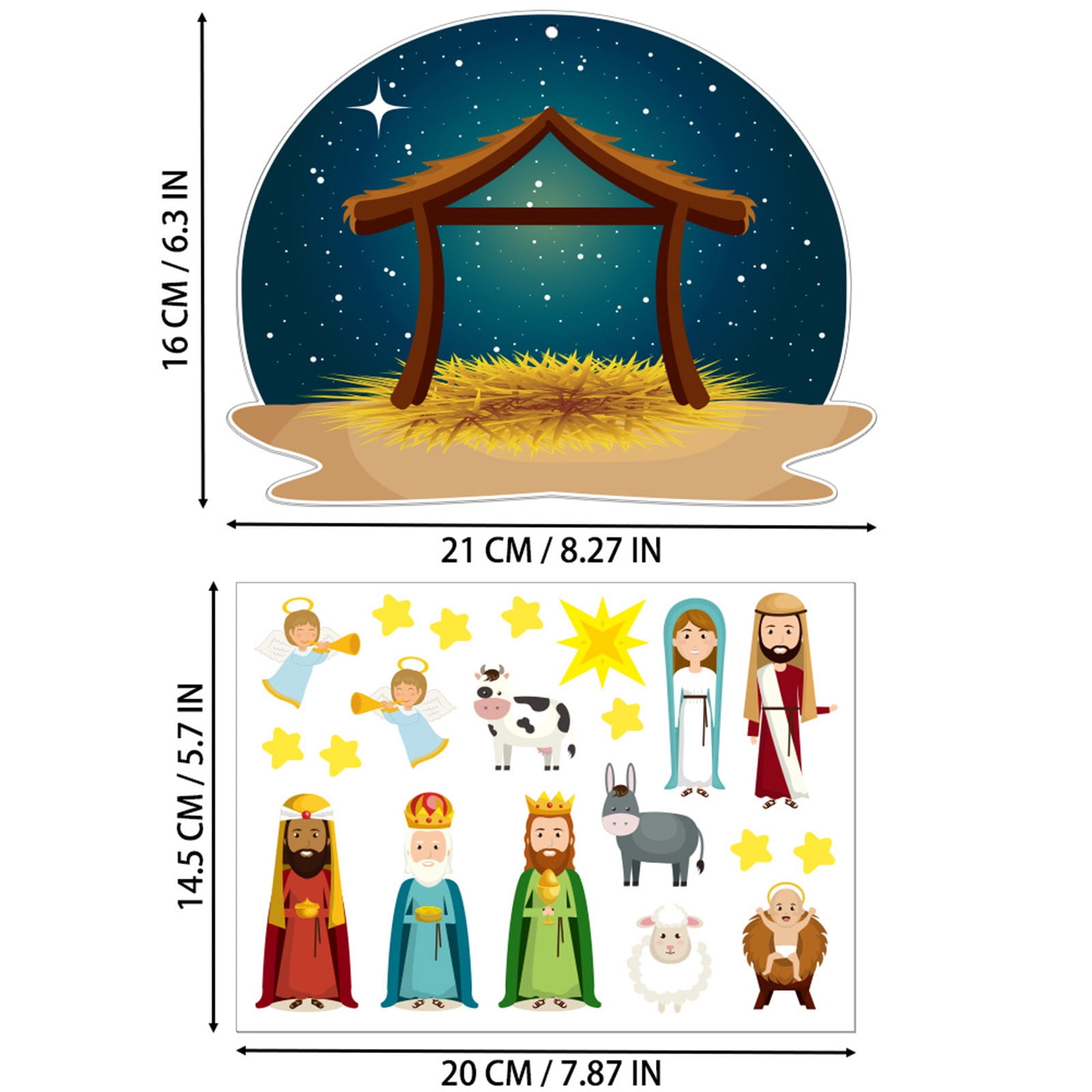 Momihoom Nativity Stickers 12 Sets Make a Nativity Scene Stickers Christian Nativity Stickers for Christmas Vacation Bible School Classroom Party Supplies