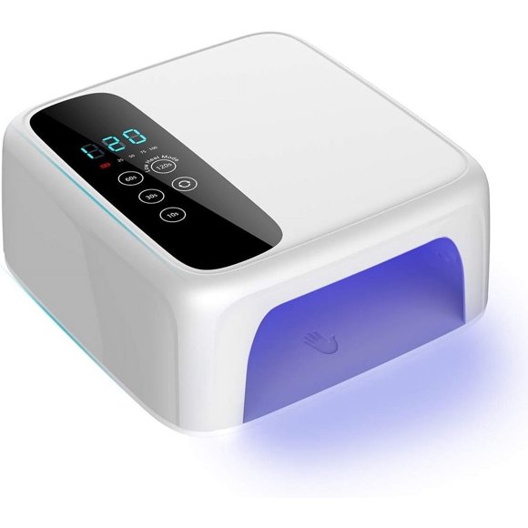 Cordless Led Nail Lamp, Nail Dryer, 72W Rechargeable Led Nail Light, 36 Beads Portable Gel UV Led Nail Lamp with 4 Timer Setting and LCD Display, Professional Led Nail Lamp