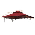 thumbnail image 4 of Eurmax 5FT x 8FT Double Tiered Replacement Canopy Grill BBQ Gazebo Roof Top Gazebo Replacement Canopy Roof（Burgundy）, 4 of 5