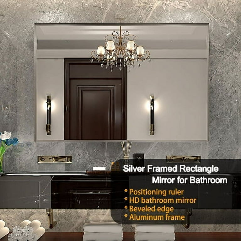 Beveled bathroom mirrors deals