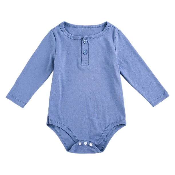 Gibobby Mamelucos para bebe niña Recién nacido bebé niños niñas manga larga sólido otoño primavera ropa recién nacida(Azul, 3-6 Meses)