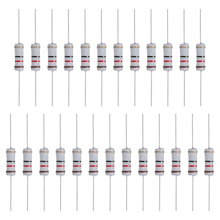 Uxcell 25Pcs 12 Ohm Resistor 3 Watts 5% Tolerance Metal Oxide Film Resistor Axial Flame Proof for DIY Electronic Projects Circuits Experiments