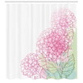 thumbnail image 2 of Ambesonne Hydrangea Shower Curtain, Grunge Paint Art Flowers, 69"Wx84"L, Pale Green Rose, 2 of 2