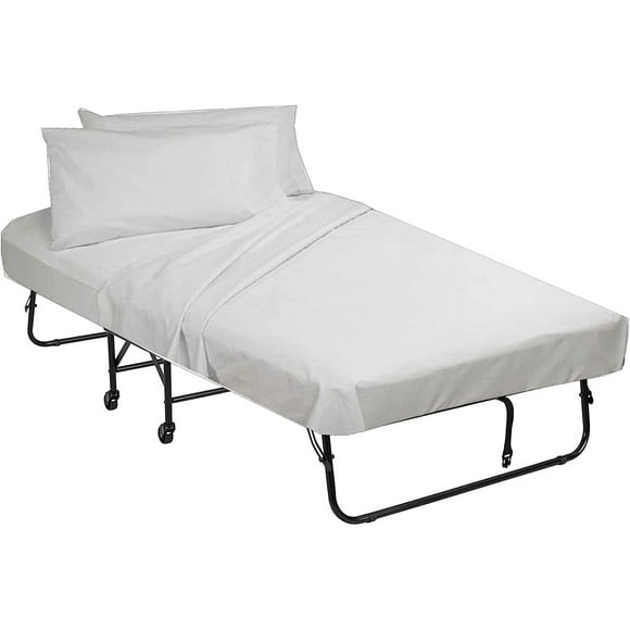 SHILIU-Sheets for Cot Bunk Bed-Cot Size Mattress Sheets-Fitted Cot Sheet Perfect for Narrow Twin/Cot Size/Rv Bunk/Guest Bed Replacement/30 X 75" Mattress/Camping Cot, White, Cotton Cot Sheets 4(PCs)
