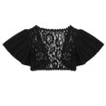 thumbnail image 7 of iEFiEL Womens Chiffon Shrug Cardigan Solid Cropped Bolero for Wedding Evening Party Black-B 2XL, 7 of 7