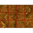 thumbnail image 1 of Ahgly Company Machine Washable Indoor Rectangle Patchwork Yellow Transitional Area Rugs, 5' x 7', 1 of 4