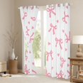 thumbnail image 3 of Erosebridal Pink Bow Heart Blackout Curtains Set of 2 (52x84 Each) for Girls, Cute Princess Ribbon Window Curtains, 3 of 6