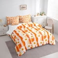 thumbnail image 3 of Homewish Vibrant Groovy Flower Bedding Comforter Set 7 Pieces for Kids, Orange Stripes Abstract Full Bedding Set, Kawaii Cartoon Reversible Fitted Sheet Flat Sheet, Microfiber Bedroom Decor, 3 of 7