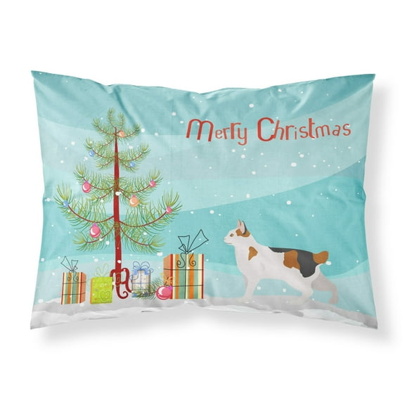 Korean Bobtail Cat Merry Christmas Fabric Standard Pillowcase CK4639PILLOWCASE