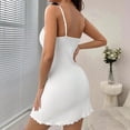 thumbnail image 3 of Uootdi Women's Chemises Spaghetti Strap Sleeveless V Neck Lace Trim Nightgowns Alluring Lightweight Casual Sleep Dresses Gift, 3 of 9