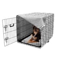thumbnail image 2 of Tattoo Dog Crate Cover, Fictional Animal and Orchids Unicorn Profile with Peacock Feathers on Its Mane Hair, Easy to Use Pet Kennel Cover for Dogs, 35" x 23" x 27", Black White, by Ambesonne, 2 of 6