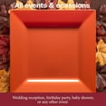 thumbnail image 4 of Smarty Had A Party Disposable Plastic Dinnerware, 9.5" Heavy Duty Square Orange Plates for Parties and Events, Bulk Supplies for All Occasions (120 Count), 4 of 14