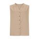 thumbnail image 4 of Eres Más Que una Camisa de Puntuación de Prueba Blusa de Botón sin Mangas de Color Sólido Casual para las Mujeres, Camisetas de Mujer Cuello en V Moda de Poliéster para el Verano, 4 of 8