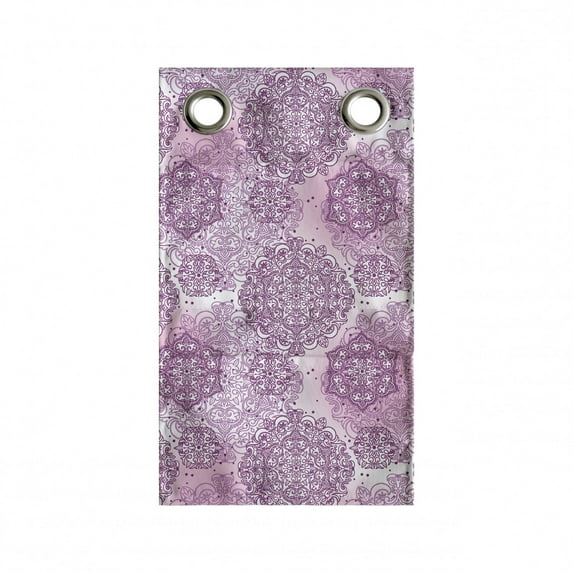 Mandala Hanging Pocket Organizer, Rosette Ornaments Middle Eastern Persian Style with Pastel Effects, Printed Polyester Storage Bag with Pockets, 9" x 16", Pale Pink Purple White