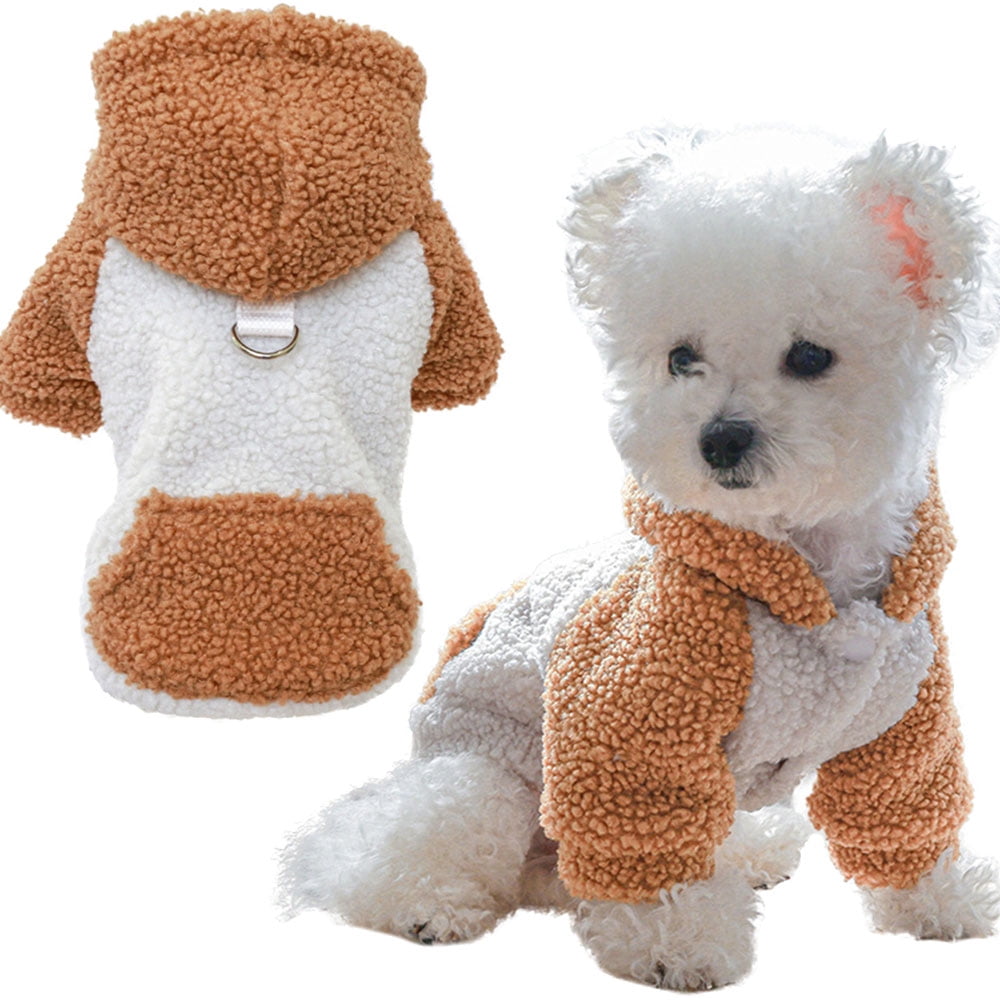 Aosijia Thermal Dog Coat Puppy Fleece Winter Clothes Dogs Hoodie Pet Warm Pullover Jackets Cat