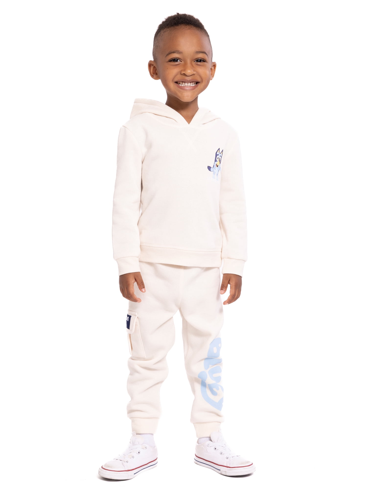 Bluey Toddler Boys' Front Back Graphic Hoodie and Jogger Pants Set, 2-Piece, Sizes 12M-5T