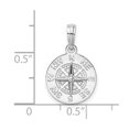 thumbnail image 3 of Auriga Fine Jewelry 925 Sterling Silver Rhodium-Plated Polished Mini Compass Pendant for Women (L - 19.79 mm), 3 of 6