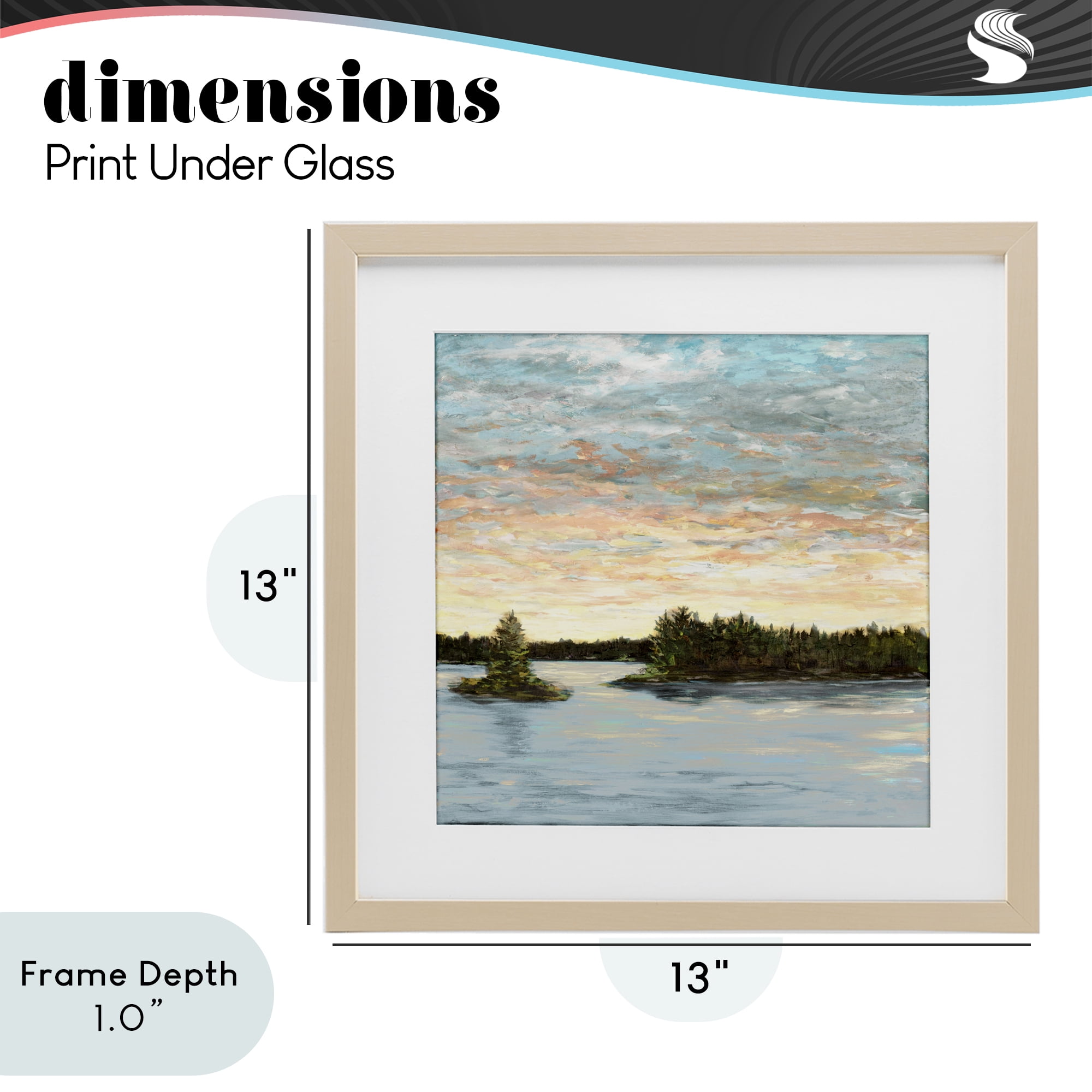 Stupell Industries Lake Shore at Sundown Birch Framed Print Under Glass, design by Julie DeRice
