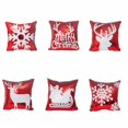 thumbnail image 2 of Rojo de lentejuelas copo de nieve Reno letra patrón sofá decoración del hogar fundas de almohada de coche funda de almohada suave funda de almohada 40x40cm kenally JR0775-01, 2 of 7