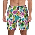 thumbnail image 2 of Goofa Watercolor Flowers Printed Men's Swim Trunks Board Shorts Quick Dry Mens Swimming Trunks with Compression Liner,Breathable Fit Hawaii Beach Shorts-Medium, 2 of 9