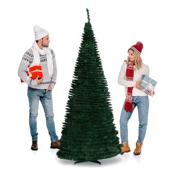 Arbol de Navidad Artificial Grande 2.1m Auto-Ensamble Pino Navideño Artificial Verde Armado Rapido y Facil en Un Minuto Marthing Pino Frondoso Realista, Elegante Resistente y Duradero
