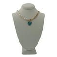 thumbnail image 4 of SBS Pearl and Chain Statement Heart Necklace, 4 of 7