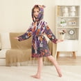 thumbnail image 4 of FORMRS Niños Bathrobe Unisex Hooded Robe Soft Plush Pajamas Sleepwear, Size 10-12T, Purple Flowers, 4 of 7