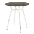 thumbnail image 3 of LumiSource Clara Industrial Round Dinette Table - 28" Bamboo Top, Espresso Finish, Metal Legs - Vintage White & Wood Grain, for Kitchen/Dining Room, 3 of 6