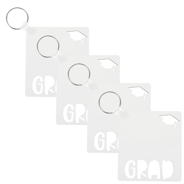 4 llaveros de sublimación en blanco para graduación, llaveros de transferencia de calor DIY, adornos