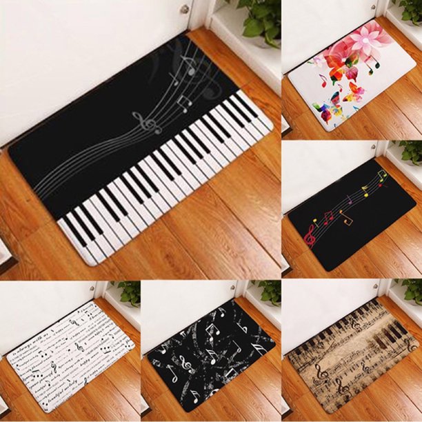 NUZYZ Piano Keyboard Note Hallway Door Mat Entrance Floor Rug Nonslip