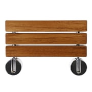 Clevr 20 Teak Modern Folding Shower Seat Bench Dark Wood Medical Wall Mount